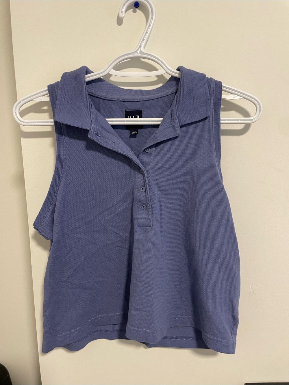 6 GAP Sleeveless Polo Tank Top in Lavender Blue